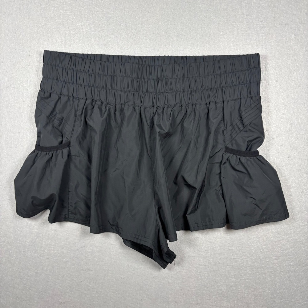 Free People Get Your Flirt On Black High Rise Shorts FP Movement Women's Large